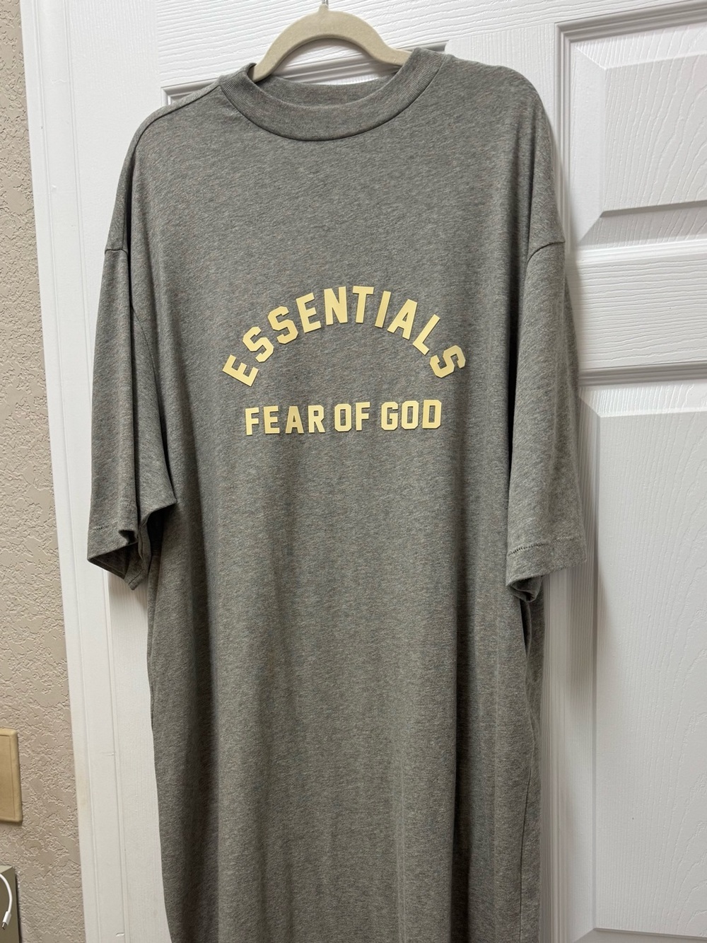 Women’s Essentials Fear of God Maxi Dress - Gray with Yellow Logo